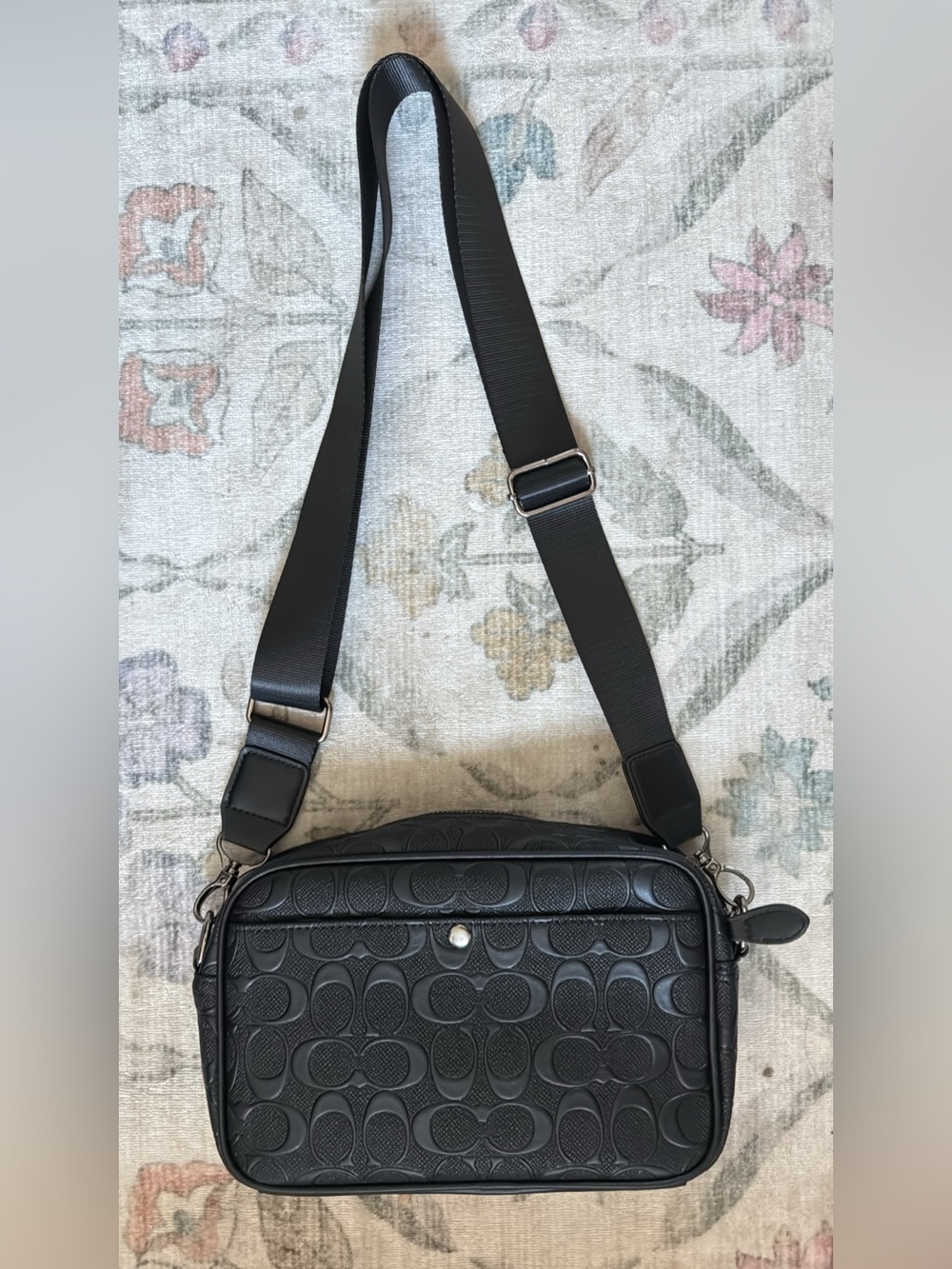Coach Black Embossed Crossbody Shoulder Bag